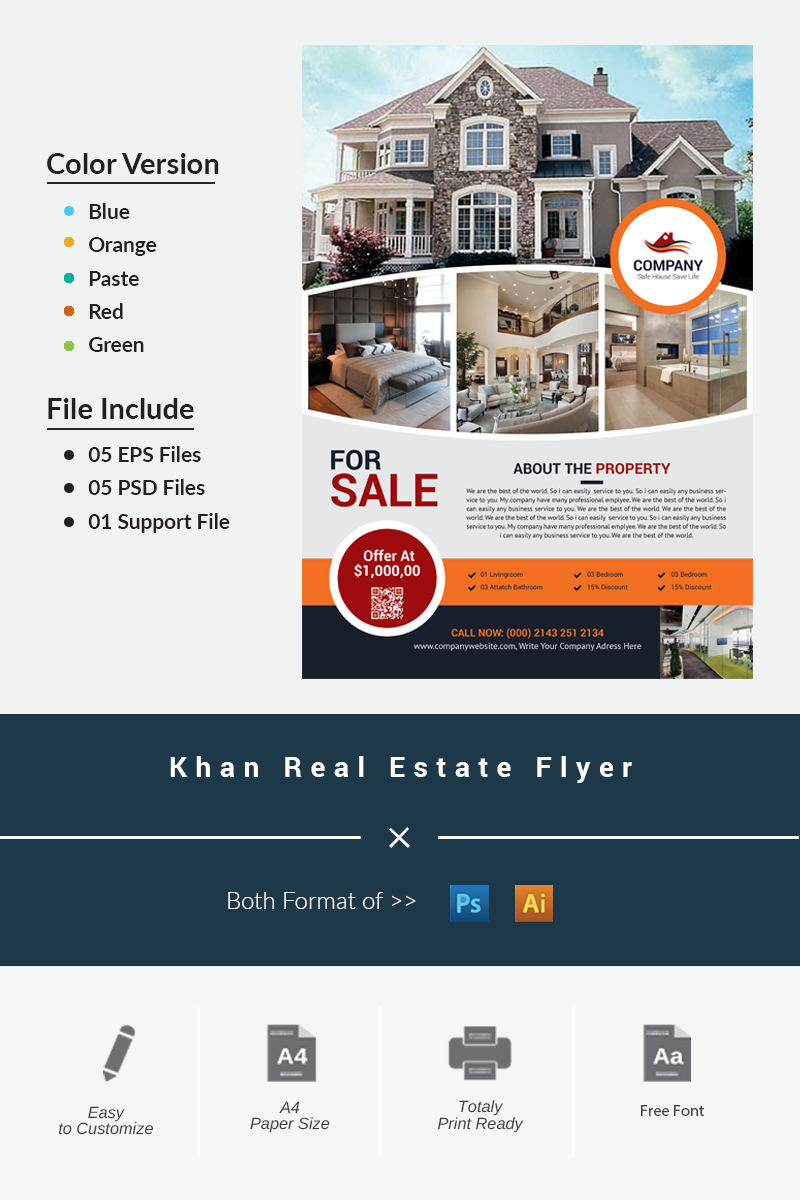 Khan Real Estate Flyer - Corporate Identity Template