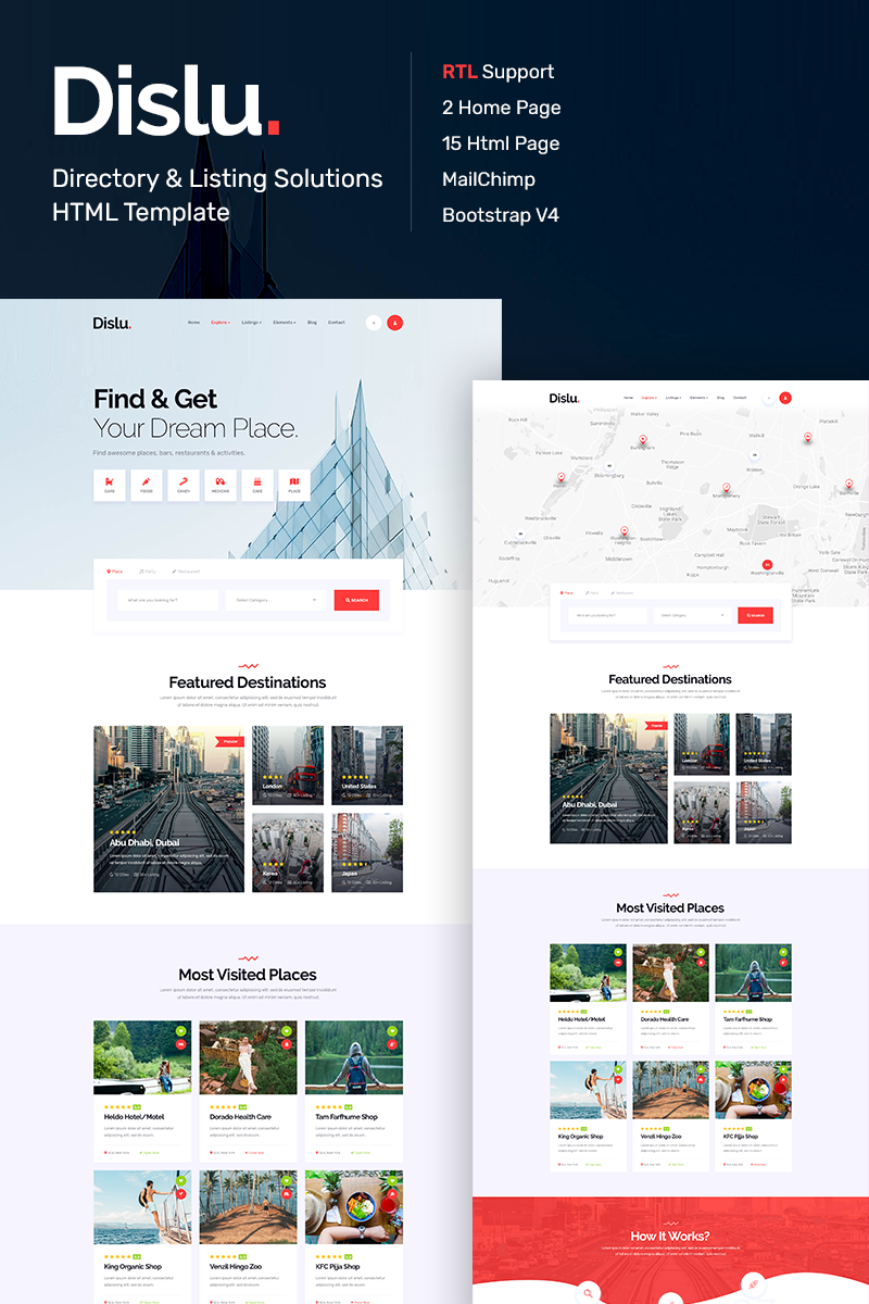 Dislu - Directory & Listings Website Template