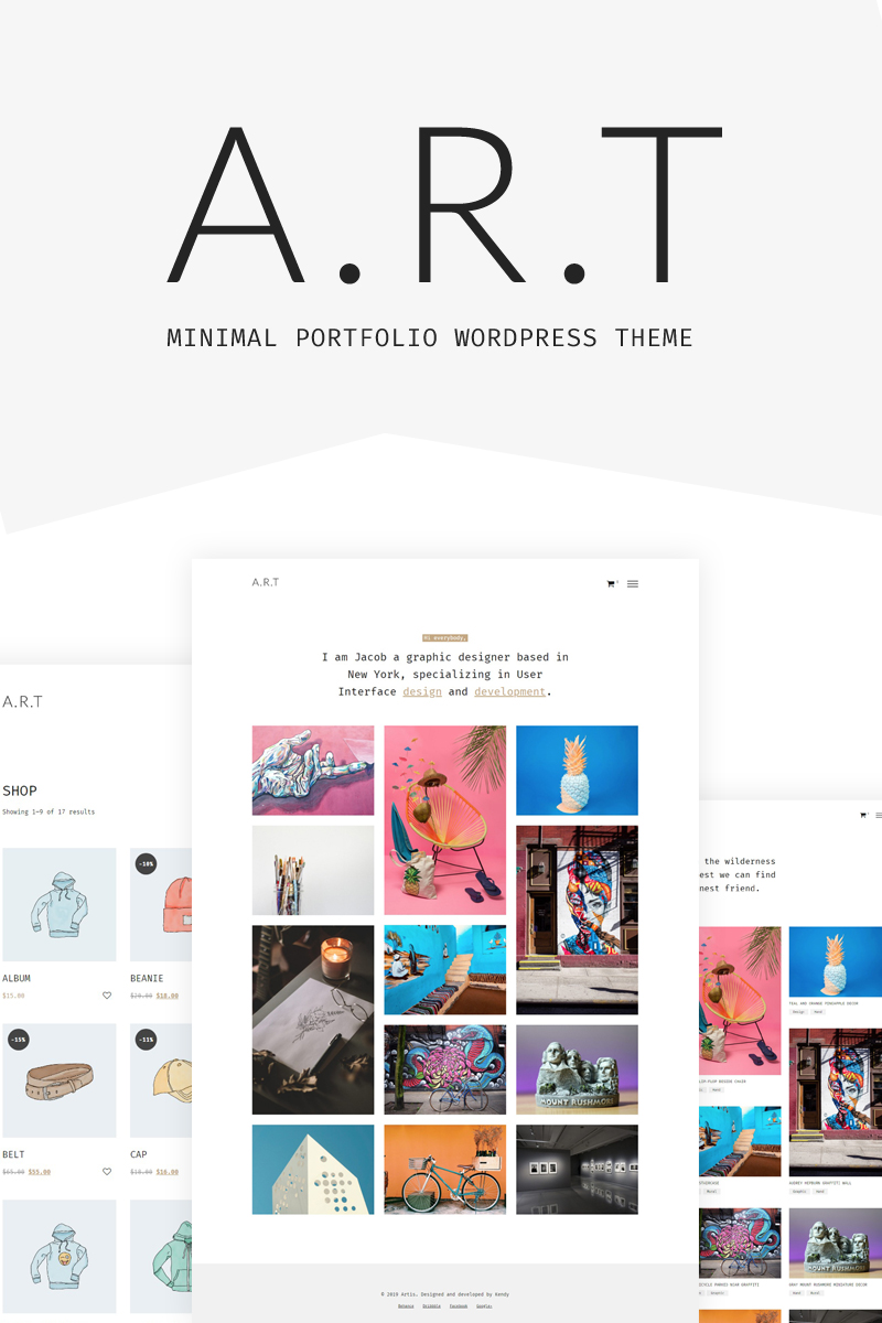 Bootstrap Artis - Minimal Portfolio & Shop WordPress sablon 78864