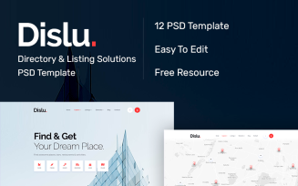 Dislu Directory & Listings PSD Template