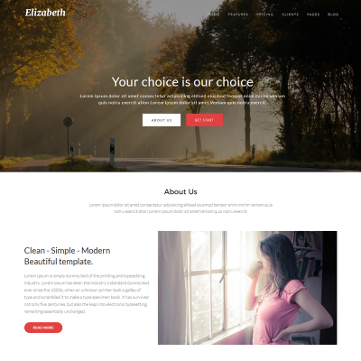 Elizabeth - Responsive One Page Corporate With Page Builder | Corporate Bootstrap Joomla Template #78876
