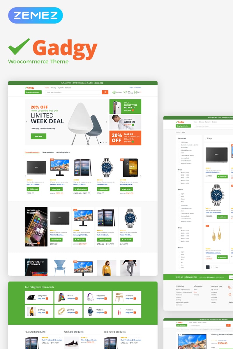 "Gadgy - Wholesale Store" Responsive WooCommerce Thema №78881 - screenshot