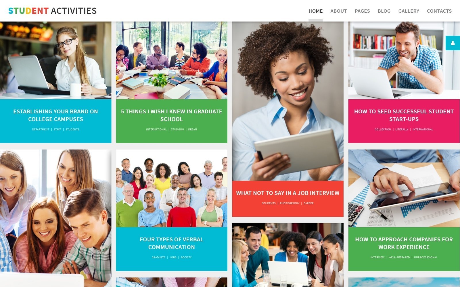 "Student activities - Colleges & Universities Multipage Creative" thème Joomla adaptatif #78884