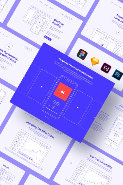 Kit Graphique #78960 Wireframe Kit Web Design - Logo template Preview