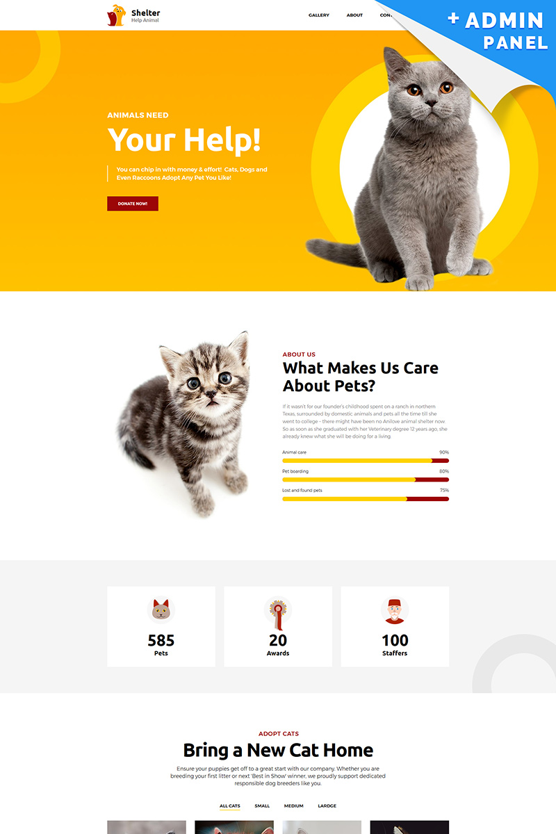 Animal Shelter Landing Page Template