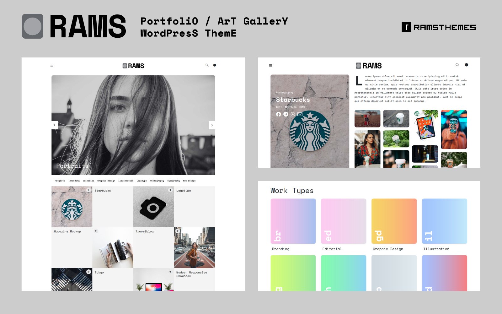 Responsivt RAMS - Portfolio and Art Gallery WordPress-tema #78999