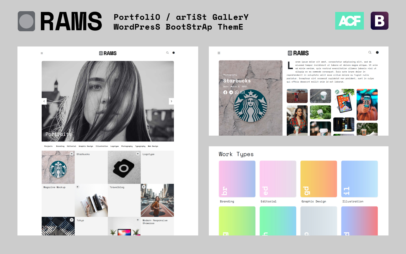 Reszponzív RAMS - Portfolio Artist Gallery WordPress sablon 78999