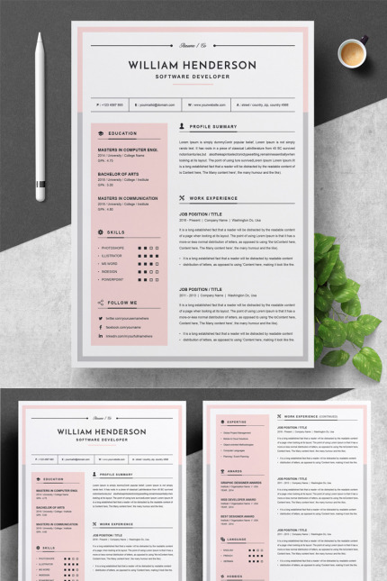 Template #79019 Page Resume Webdesign Template - Logo template Preview