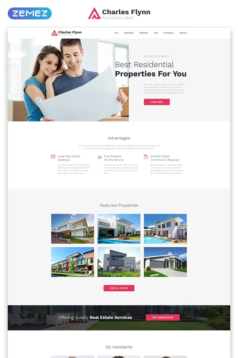 Charles Flynn - Real Estate Agency Clean HTML Landing Page Template