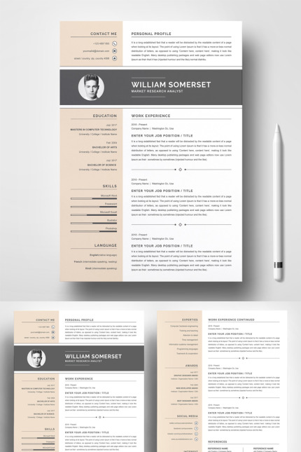 Template #79041 Page Resume Webdesign Template - Logo template Preview