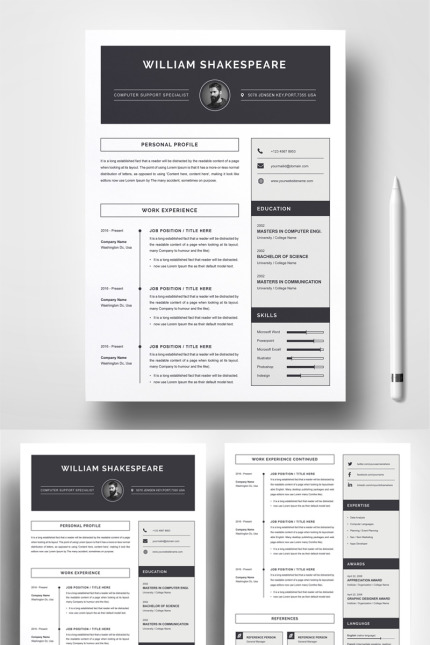 Template #79042 Page Resume Webdesign Template - Logo template Preview