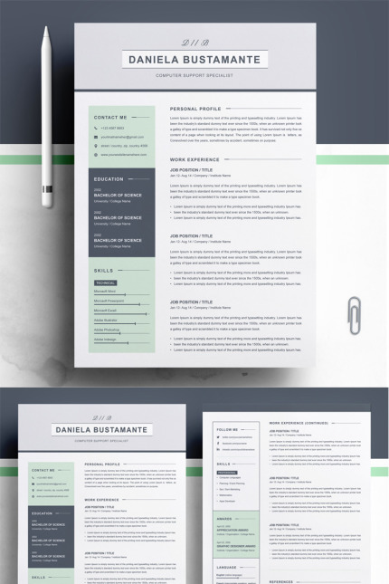 Template #79046 Page Resume Webdesign Template - Logo template Preview