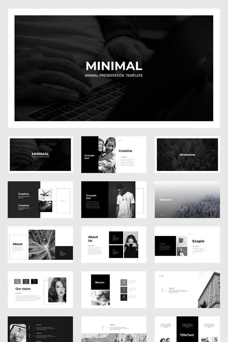 black and white presentation powerpoint template