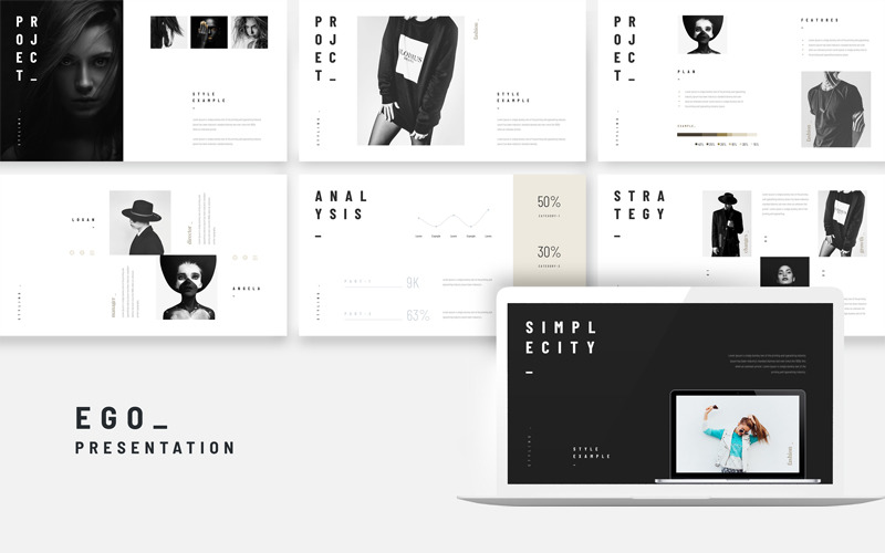 EGO - Clean Stylish Minimal PowerPoint template PowerPoint Template
