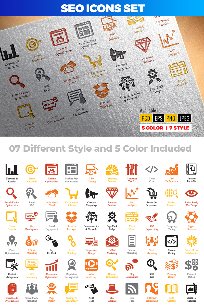 Premium SEO (Search Engine Optimization) Iconset-mall #79039 - skärmbild
