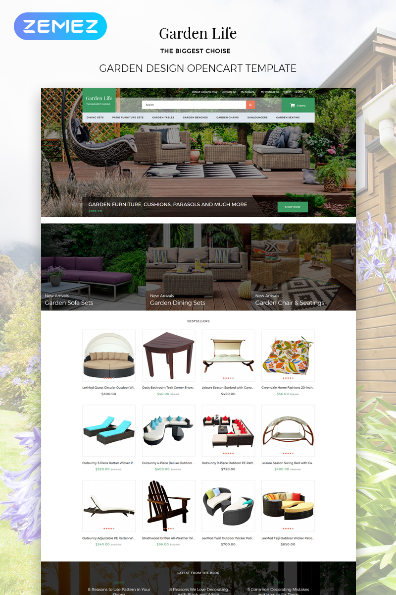 Responsywny szablon OpenCart Garden Life - Garden Design eCommerce Modern #79034 - zrzut ekranu