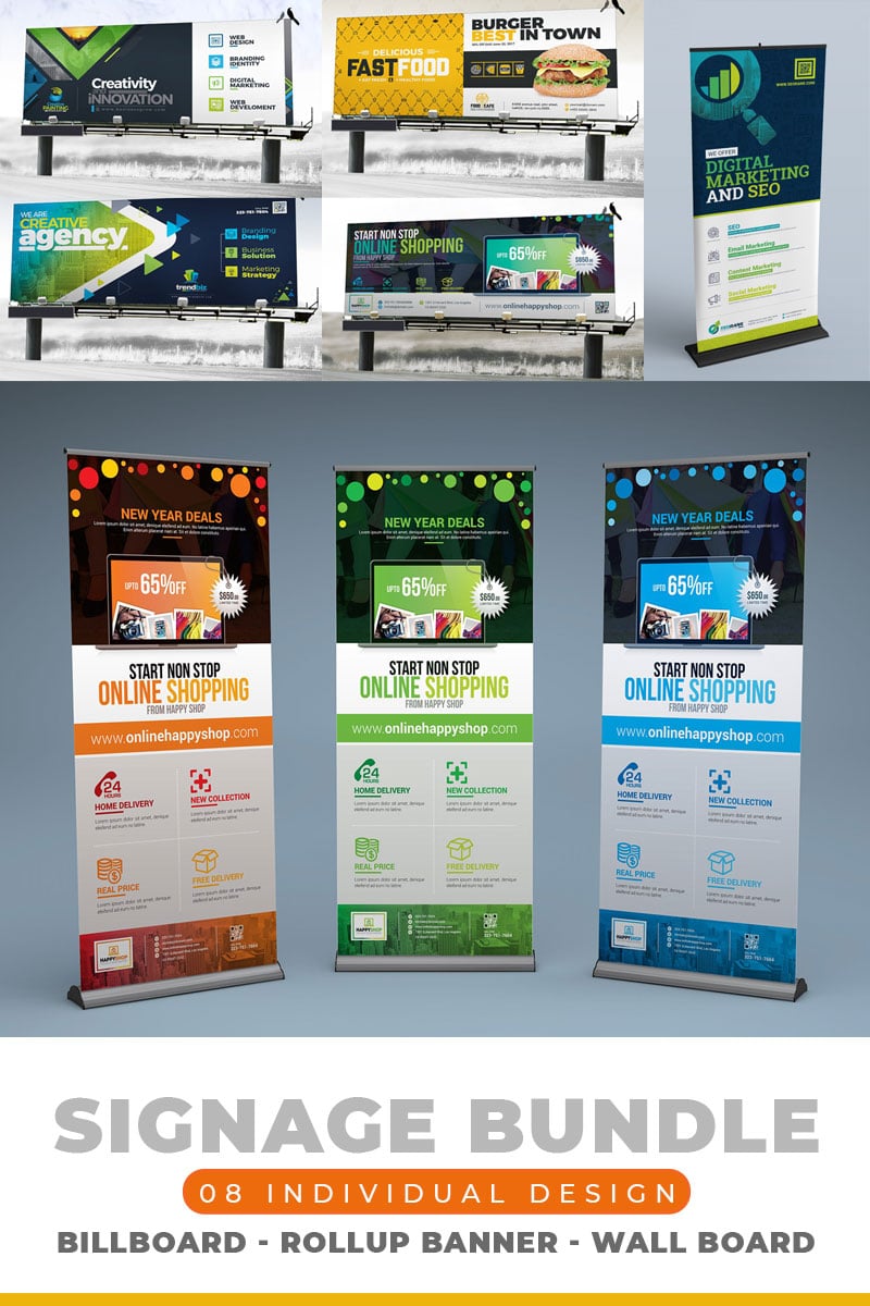 Signage Template Bundle | 30+ Individual Items Bundle - screenshot