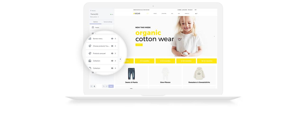 детская мода и одежда многостраничная чистая тема shopify