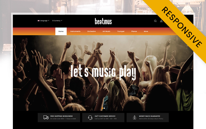 Beatmus - Musical Instrument Store OpenCart Responsive Template OpenCart Template