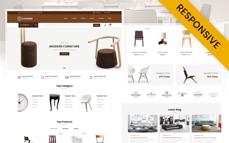Cyphers - Furniture Store OpenCart Responsive Template OpenCart Template