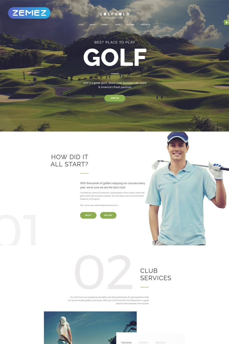 GolfGold - Golf Creative Joomla Template - screenshot
