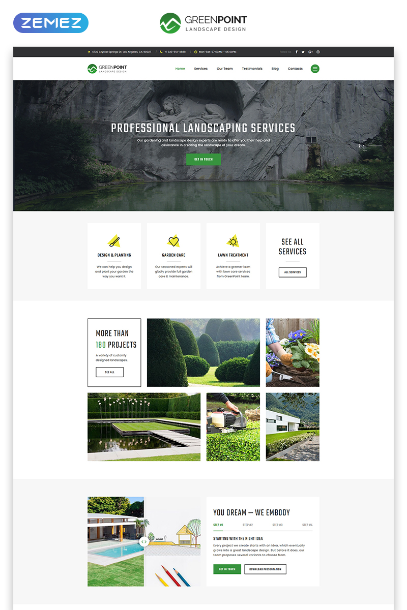 GREENPOINT - Landscape Design Creative HTML Bootstrap №79131 - скриншот