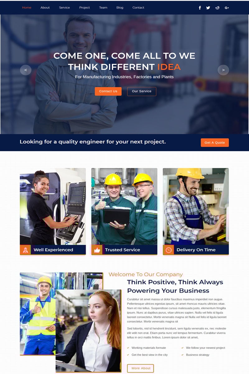 Industrial - Industry And Factory Muse Template - screenshot