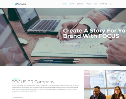 Adverom - PR Company Multipurpose Modern Elementor WordPress Theme