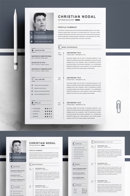 Template #79231 Page Resume Webdesign Template - Logo template Preview