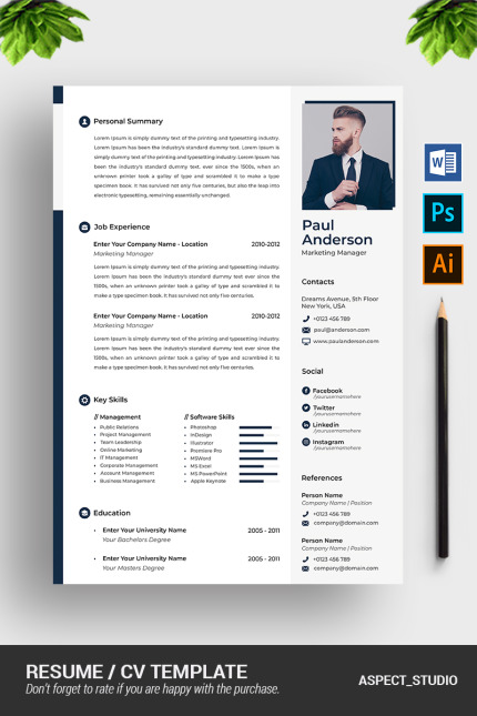 Template #79275 Page Resume Webdesign Template - Logo template Preview