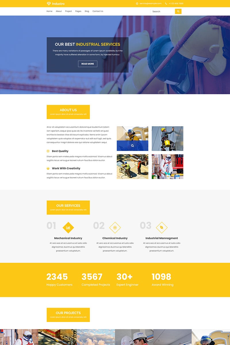 "Industro | Industrial, Engineering and Factory" 响应式PSD模板 #79269 - 截图