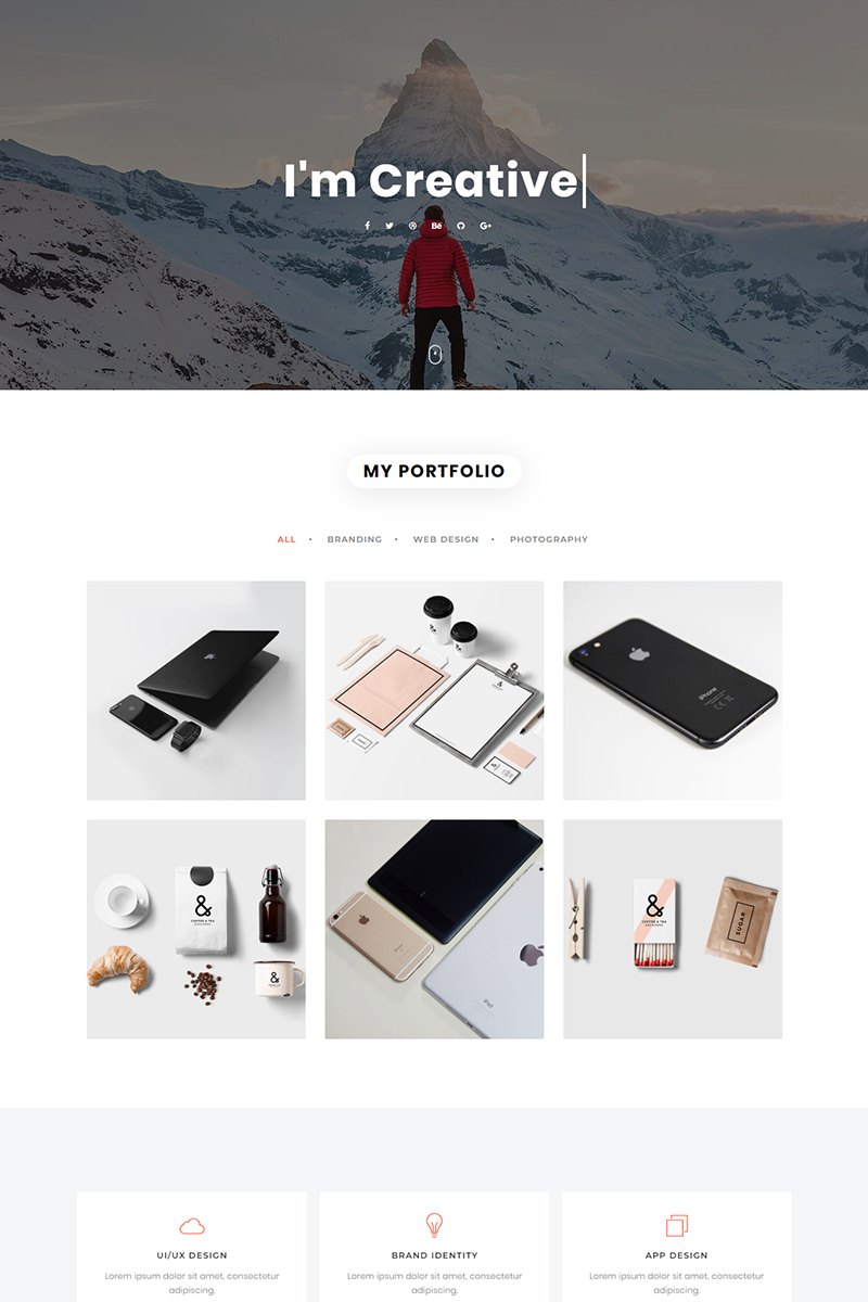 "Nivea - Personal Portfolio" Responsive Landingspagina Template №79270 - screenshot