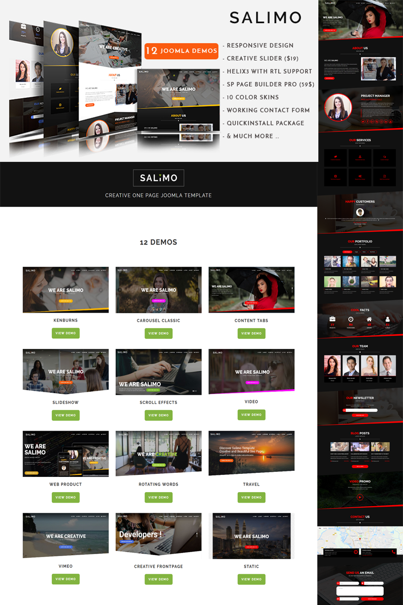 Responsywny szablon Joomla Salimo - Creative One Page #79268