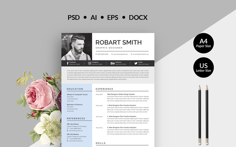 Robart Professional & Modern Resume Template