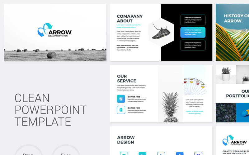 Arrow - Clean Business PowerPoint template PowerPoint Template