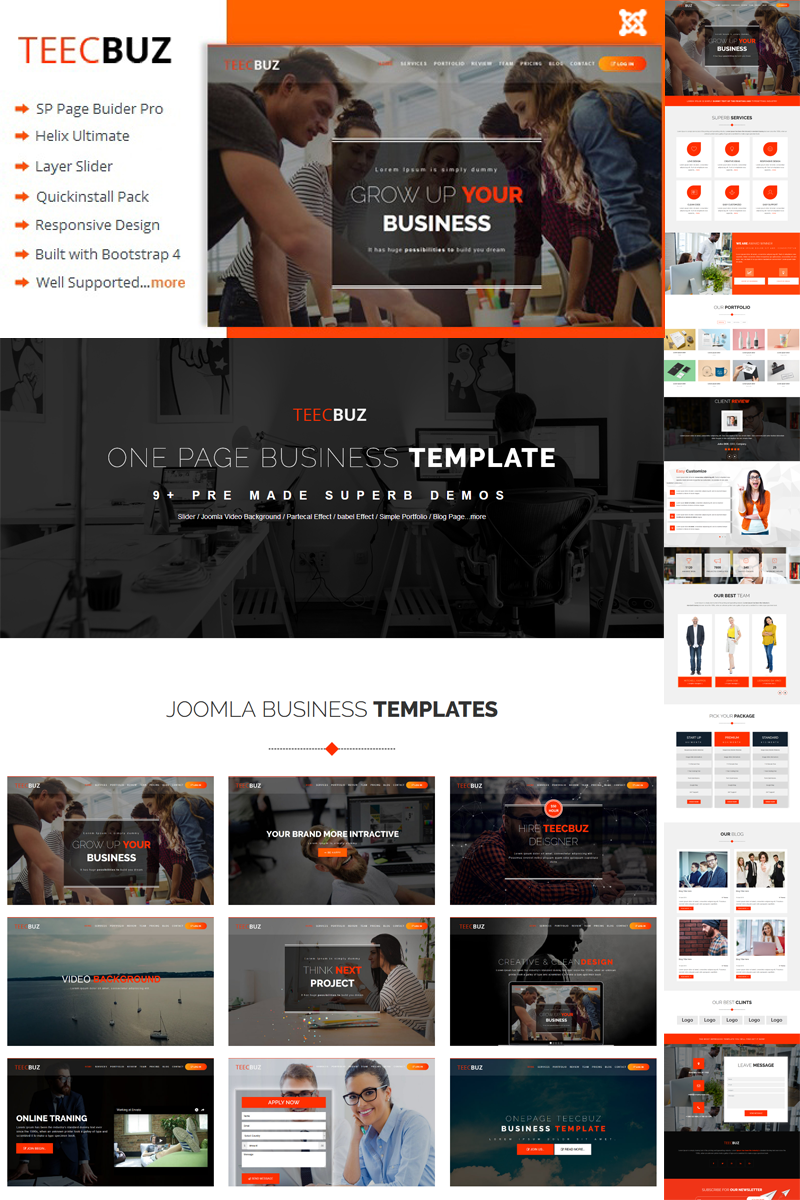 Tema Joomla Responsive #79323 "TeecBuz - Business Onepage"