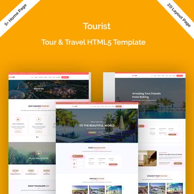 Tourist - Trous, Travels & Hotel Booking Website Template #79364
