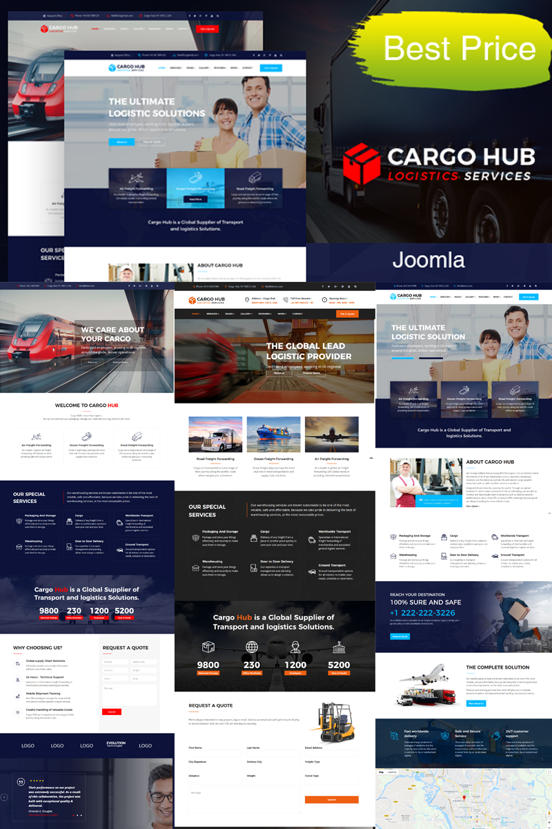 Cargo HUB - Transportation, Logistics and Shipping Joomla 4 Template