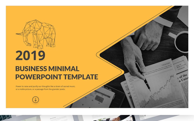 Business Minimal Geometric PowerPoint template PowerPoint Template