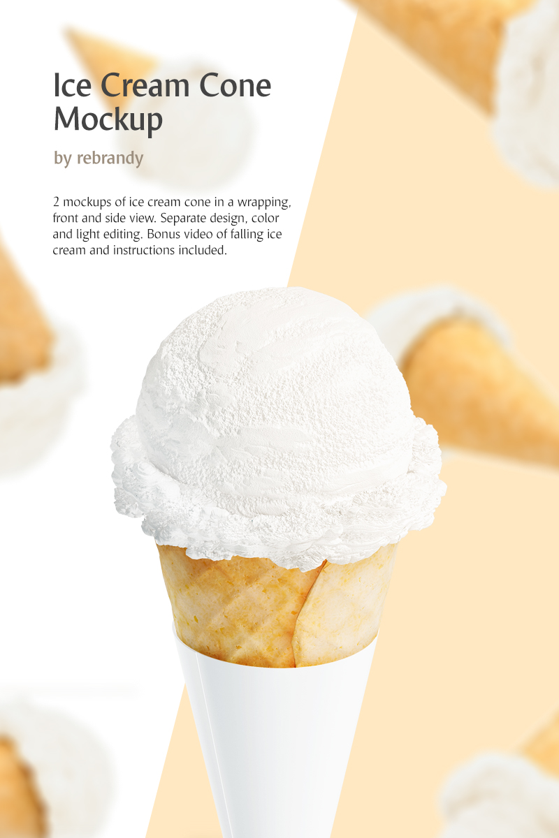 Download Ice Cream Cone Product Mockup #79436