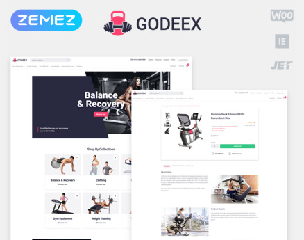 Godeex - Sports Gear ECommerce Modern Elementor WooCommerce Theme