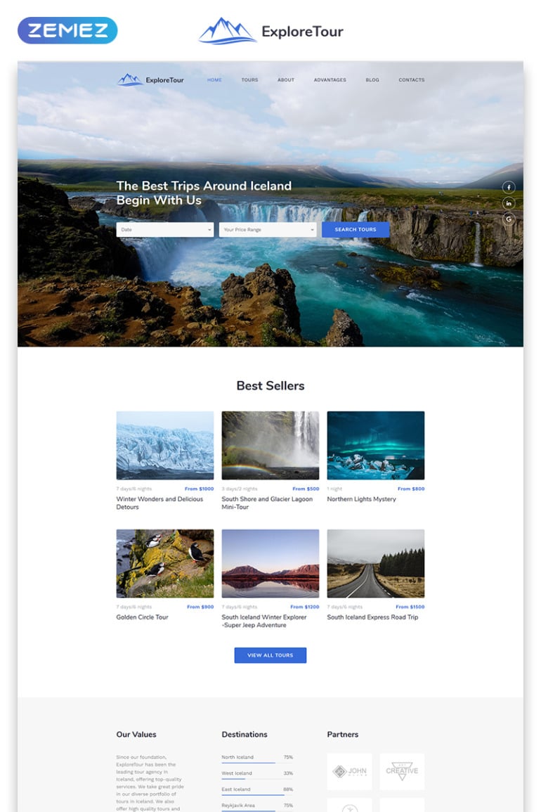 Explore Tour - Travel Agency Modern HTML Landing Page Template