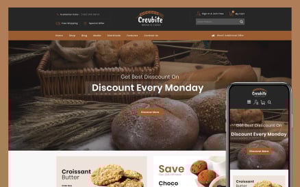 Crevbite - Bakery & Chocolate Store WooCommerce Theme