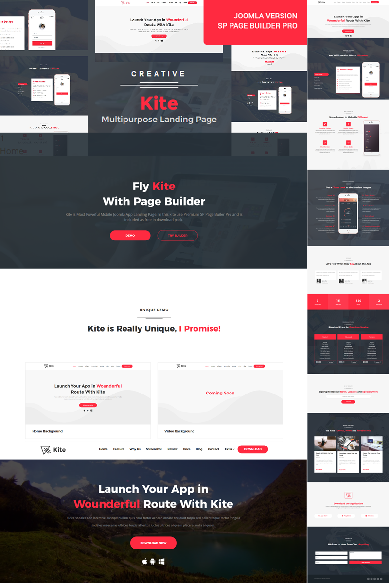 Kite - Responsive One Page Joomla 5 Template