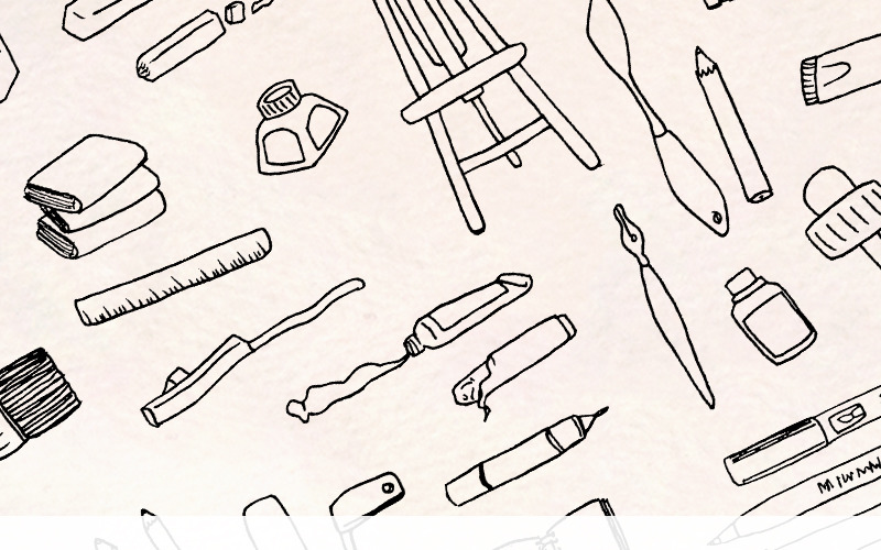 59 Art and Painting Supplies - Art Themed Vector Elements - Illustration