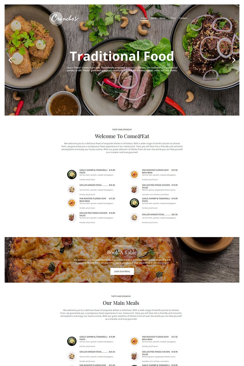 Crunchos - Restaurant Moto CMS HTML Template - screenshot