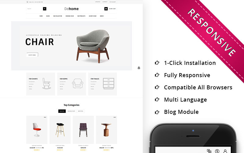 Dehome - The Furniture Store Responsive OpenCart Template