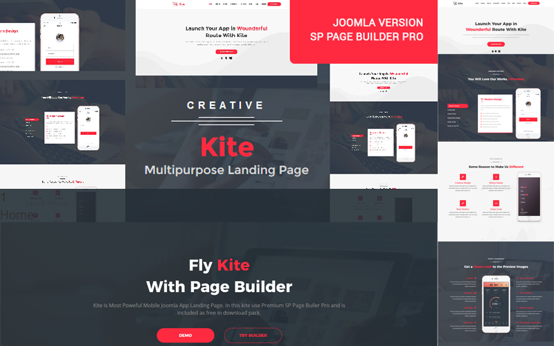 Kite - Responsive One Page Joomla 5 Template Joomla Template
