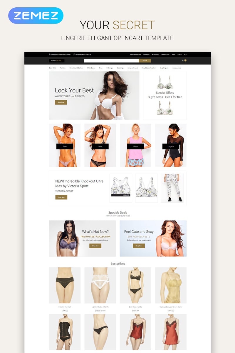 Your Secret - Lingerie Multipage Elegant OpenCart Template