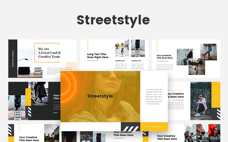 Streetstyle Street Fashion PowerPoint template PowerPoint Template